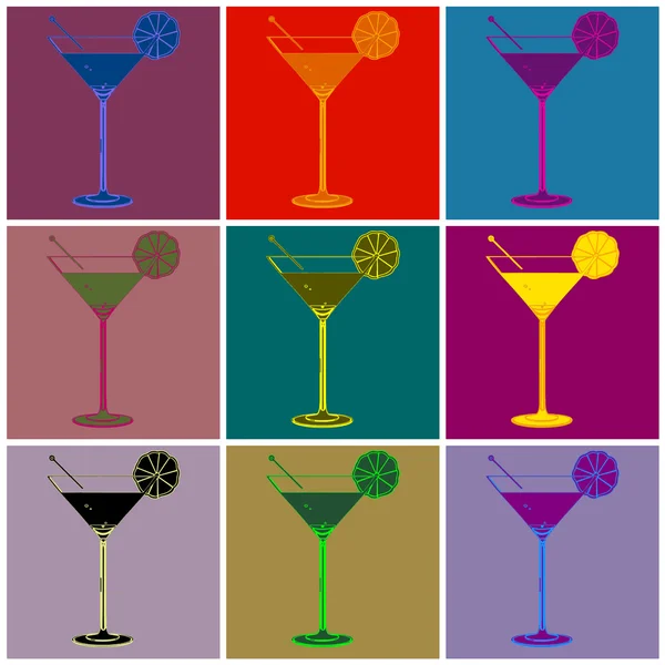 Cocktail pop art — Stock Vector