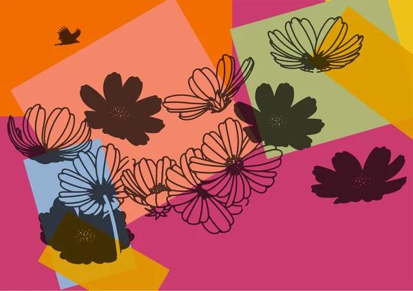 ดอกไม้ศิลปะป๊อป — ภาพเวกเตอร์สต็อก
