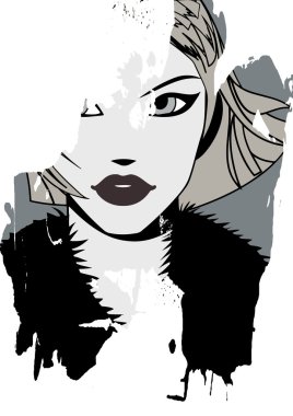 Bir kadının Grunge.Portrait
