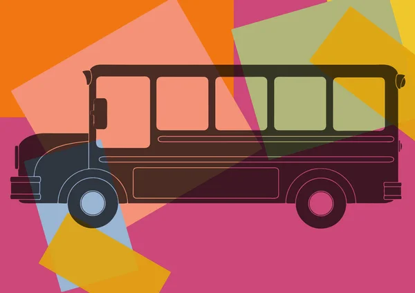 Autobús arte pop — Vector de stock