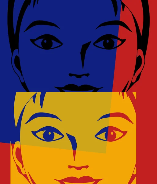 Pop art. Retrato de mulher —  Vetores de Stock