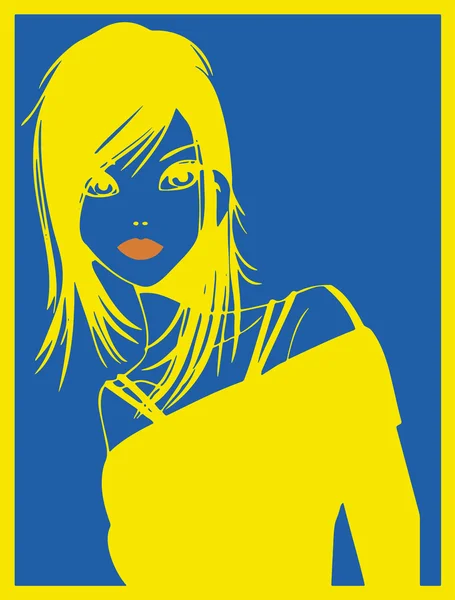 Pop art. Portrait of woman — Stock Vector