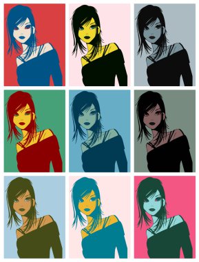 Pop art. kadın portresi