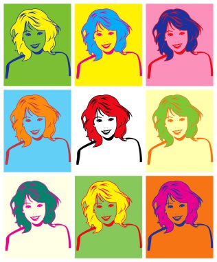 Pop art. kadın portresi