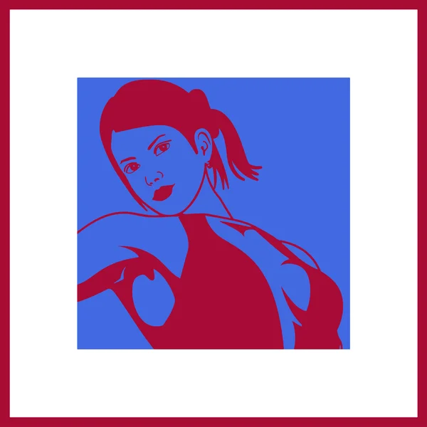 Arte pop. Retrato de mujer — Vector de stock