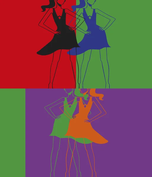 Pop art. Woman dancing — Stock Vector
