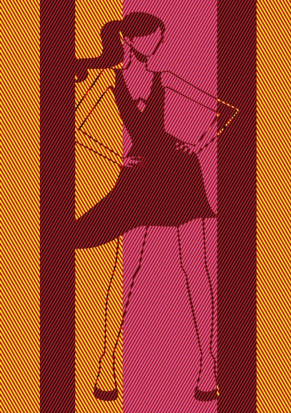 Pop art. Femme dansant — Image vectorielle