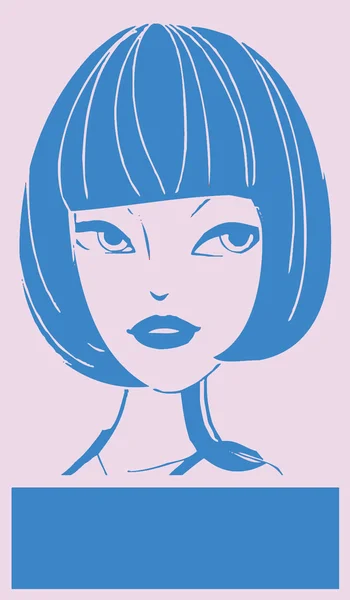 Arte pop. Cara de mujer — Vector de stock