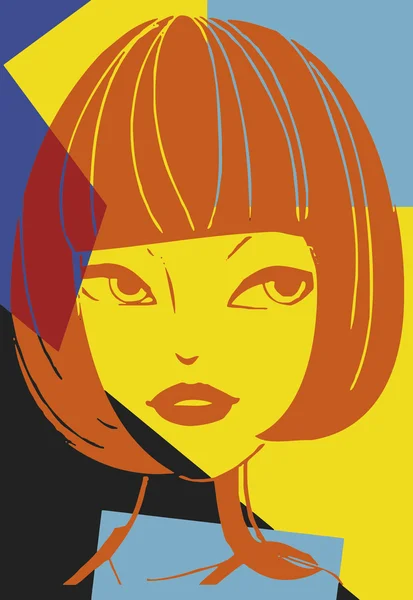 Pop art. Face de mulher — Vetor de Stock