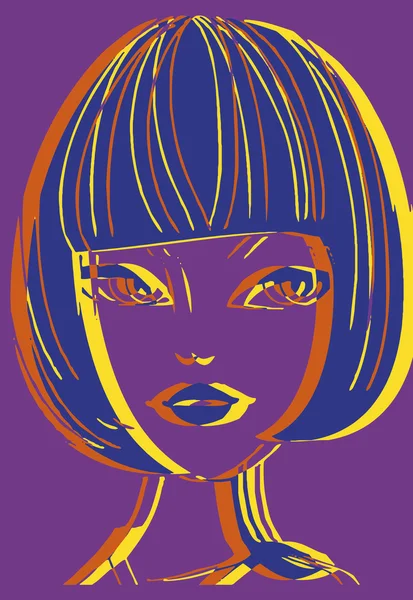 Pop art. Femme visage — Image vectorielle