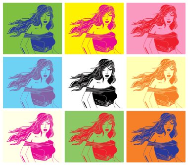 Pop art. kadın portresi