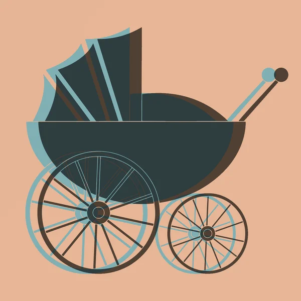 Barnvagn, barnvagnar popkonst — Stock vektor