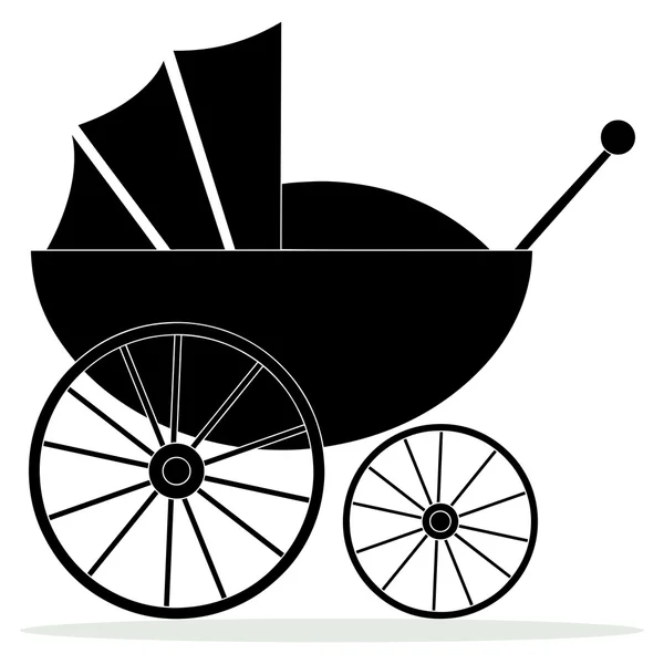 Silhouette eines Kinderwagens — Stockvektor