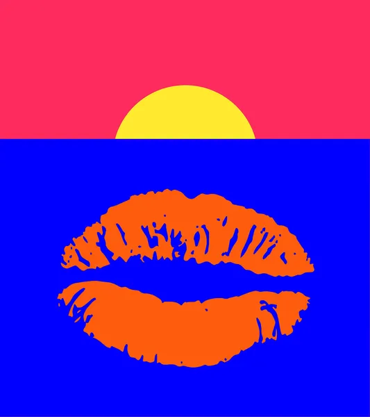 Lippen Pop Art — Stockvektor