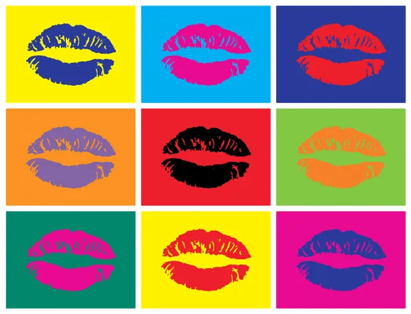 Lippen Pop Art — Stockvektor