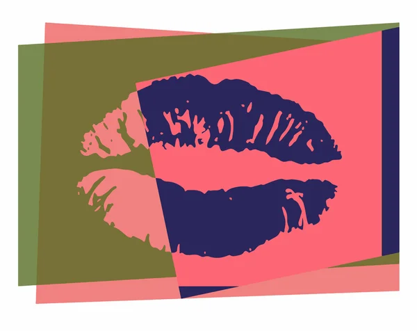 Lippen Pop Art — Stockvektor