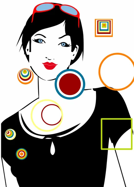 Arte pop. Cara de mujer — Vector de stock