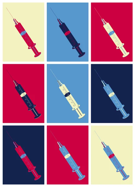 Syringe pop art — Stock Vector