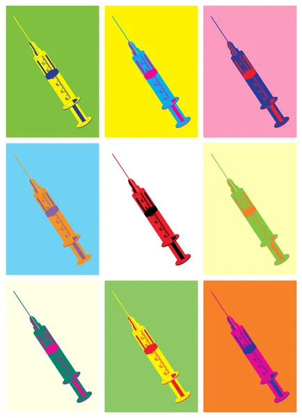 Injekční stříkačka pop-art — Stockový vektor