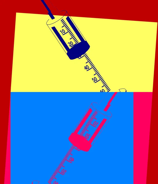 Syringe pop art — Stock Vector