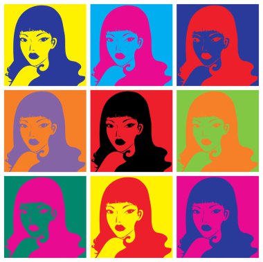 Pop art. kadın portresi