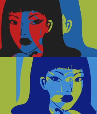 Pop art. kadın portresi