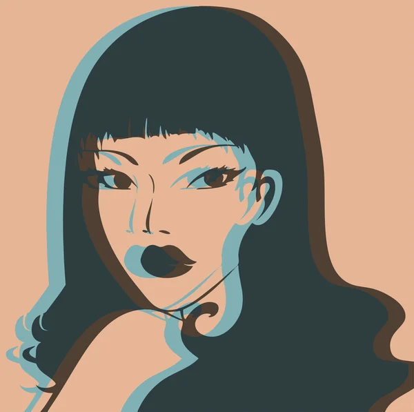 Arte pop. Retrato de mujer — Vector de stock