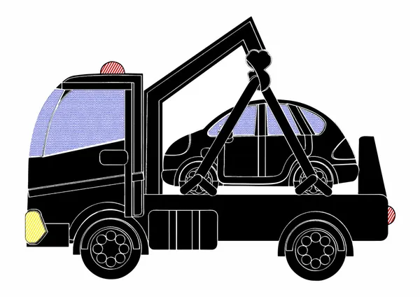 Car removed by a tow truck — Stock Vector