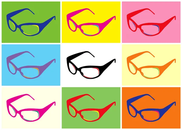 Glasses pop art — Stock Vector