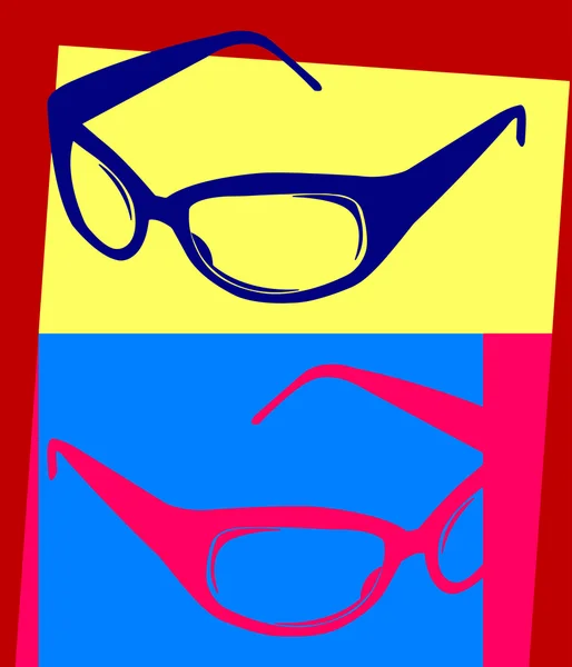 Glasses pop art — Stock Vector