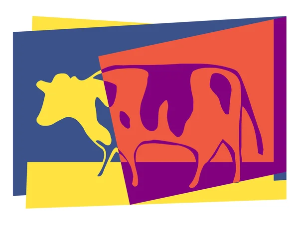 Arte pop de vaca —  Vetores de Stock