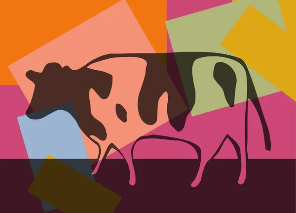 Arte pop de vaca —  Vetores de Stock