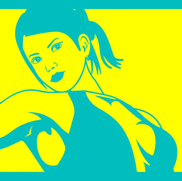 Pop art. Retrato de mulher — Vetor de Stock