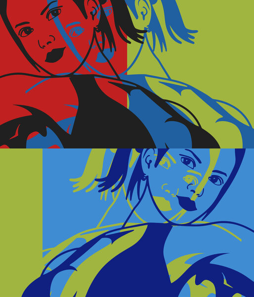 Pop art. Portrait of woman