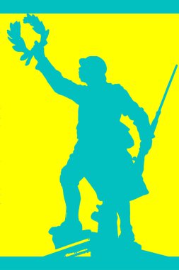 Pop art. Savaş. Memorial. Asker savaşın 14-18 Fransa