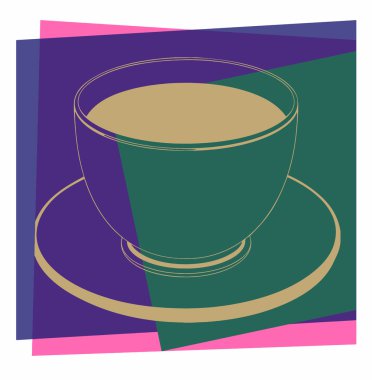 bir fincan kahve. Pop art