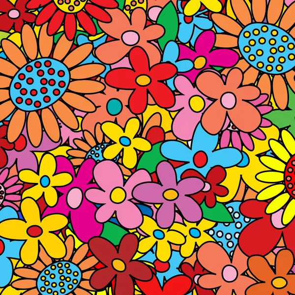 Psychedelische. Flower power — Stockvector