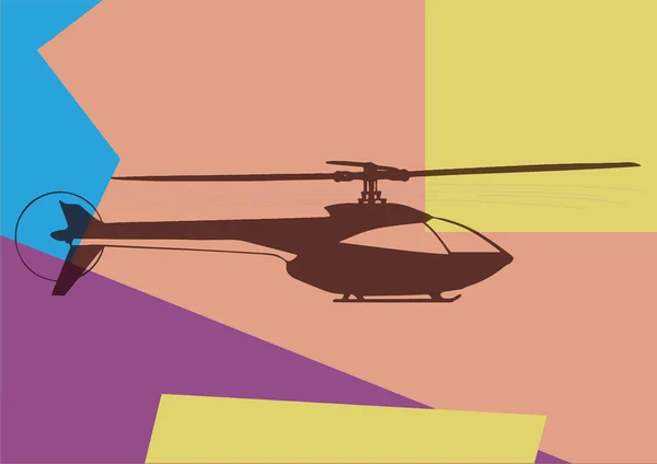 Pop art. helicóptero — Vetor de Stock