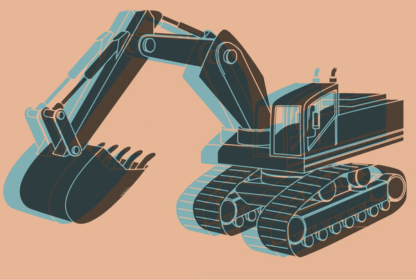 Поп-арт Экскаватор
