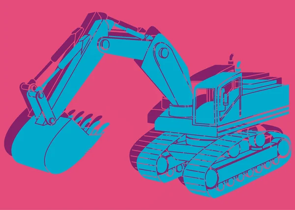 Pop art. Backhoe — Stockvector