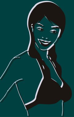Pop art. Genç bir kadın portresi