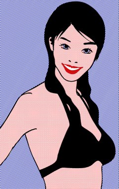 Pop art. Genç bir kadın portresi