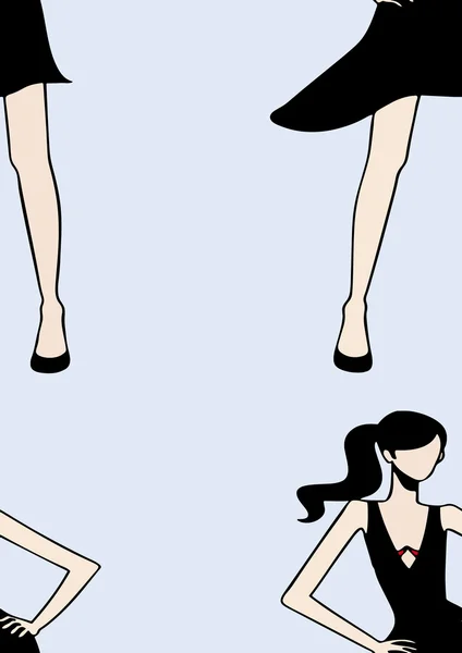 跳起舞的女人的轮廓 — 图库矢量图片
