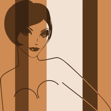 Pop art. Kısa saçlı genç kadın