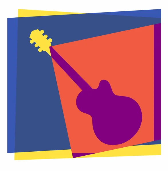 Pop-Art. Akustische Gitarre — Stockvektor