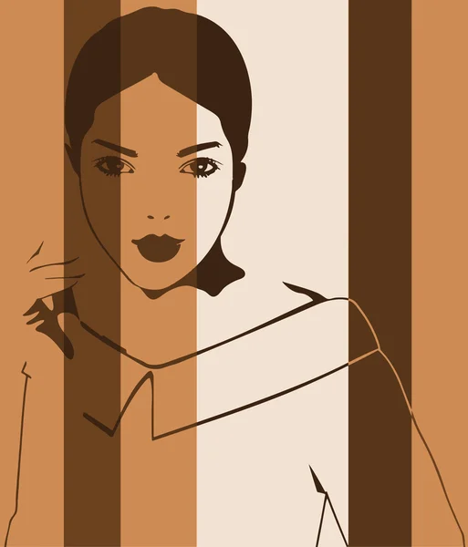 Arte pop. Retrato de mujer — Vector de stock