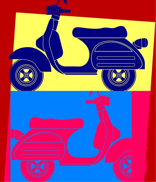 Pop art. Scooter — Stockvector