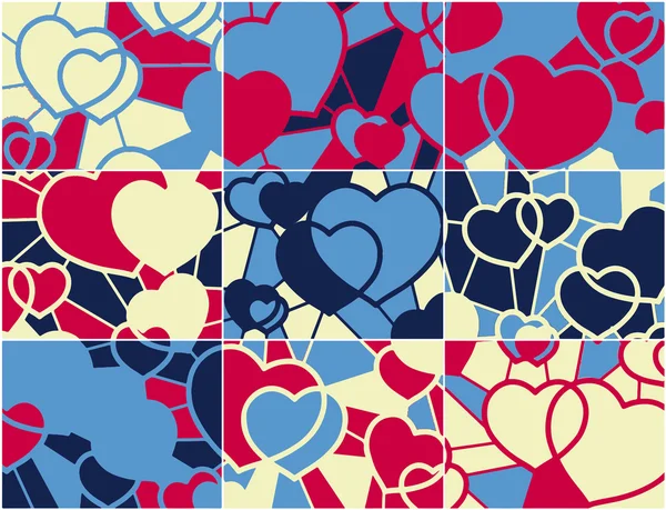 Pop art. Hearts — Stock Vector