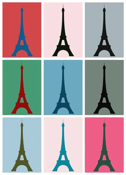 Pop-art. Eiffel-torony — Stock Vector