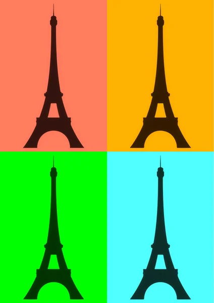 Pop art. Torre Eiffel —  Vetores de Stock